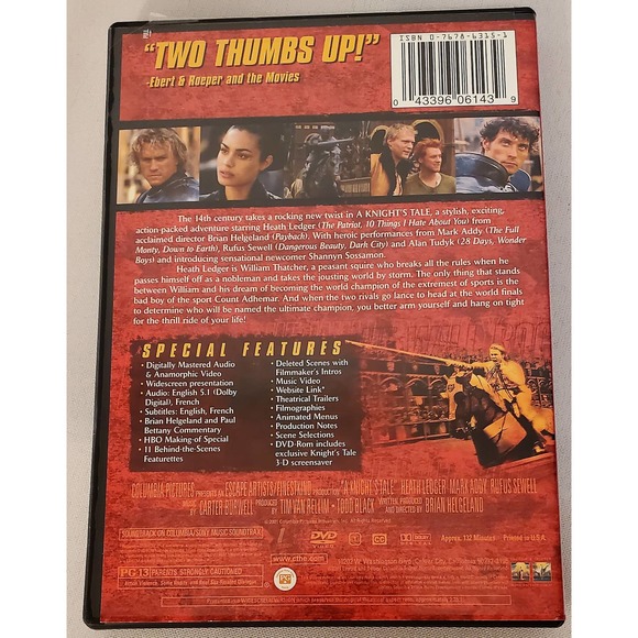 Sword Collection A Knights Tale, Kingdom of Heaven, and First Knight 3 DVD's - Picture 5 of 10